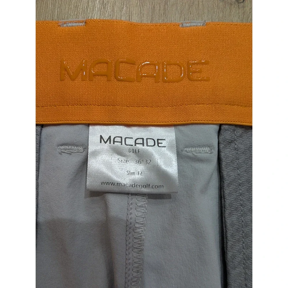 Macade Golf Men's Gray Four-Way Stretch Pants Size 36 x 32 Slim Fit EUC Jogger